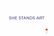 She Stands Art Logo with Red Flower